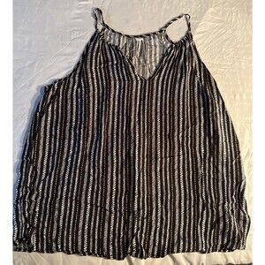 Old Navy Size Large Spaghetti Strap Black/Yellow/White Tank Top